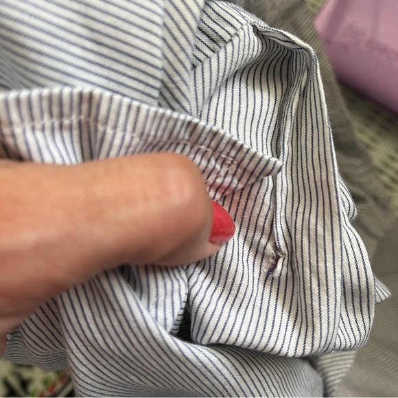 American Colors by Alex Lehr Shirt dress, pinstripe, long sleeve, Size M, cotton - Picture 11 of 11